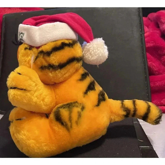 VTG Garfield Christmas Bah Humug!Plush Dakin Jointed Head NO suction Cups Dakin‎ - Picture 2 of 5
